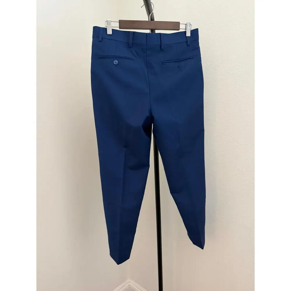 sharp Suits 3 piece suit royal blue 38S 32W euro slim